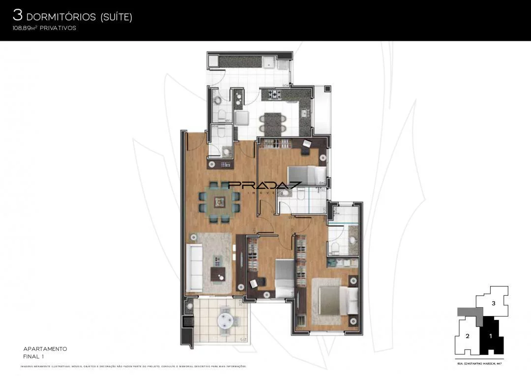 Imagem Apartamento com 3 Dormitorio(s) localizado(a) no bairro Juvevê em Curitiba / PARANA Ref.:8