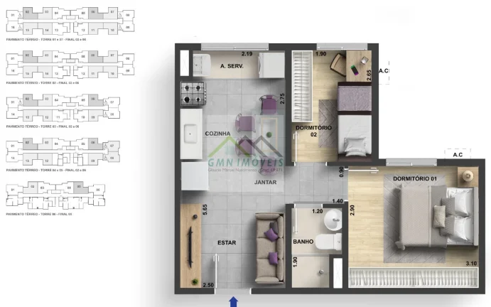 Imagem Parque Brito III - Apartamento 2 quartos