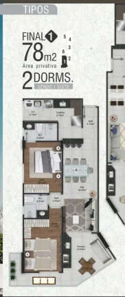 Imagem Apartamento à venda em Praia Grande-SP, Bairro Mirim: 2 quartos, 1 suíte, 2 salas, 2 banheiros, 79m² de área!