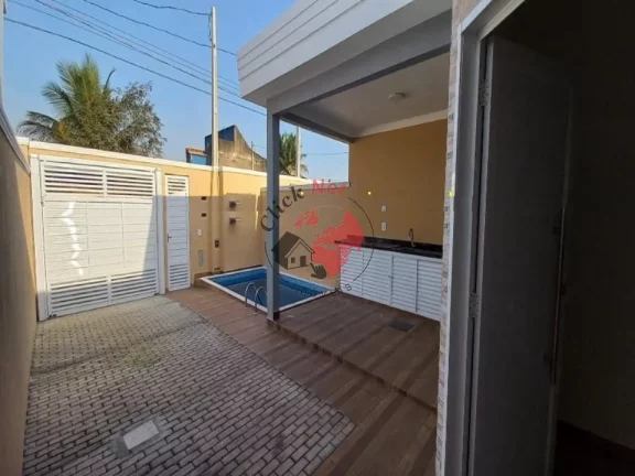 Imagem Casa Térrea Nova sem uso ,a 500m2 da Praia ,3 dorms c suite , quintal e churrasq, piscina ,2 vagas bairro Gaivota, Itanhaem