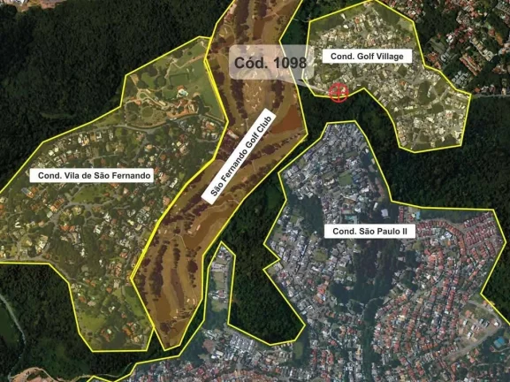 Imagem Cond. Golf Village (LOTE) 578,70 m² alto em declive, com linda vista!
