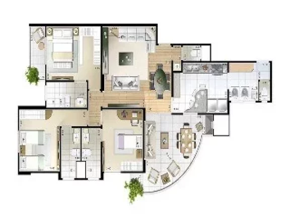 Imagem Luxuoso apartamento para locação na Vila Gilda em Santo André-SP 3 quartos, 3 suítes, 5 banheiros, 3 vagas de garagem Condomínio Blue Residence.