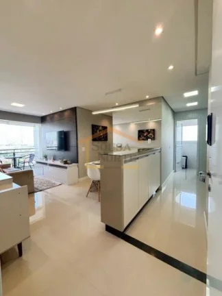 Imagem Apartamento mobiliado, 2 dormitórios, 2 banheiros (1 suite), sala, cozinha, área de serviço e var...