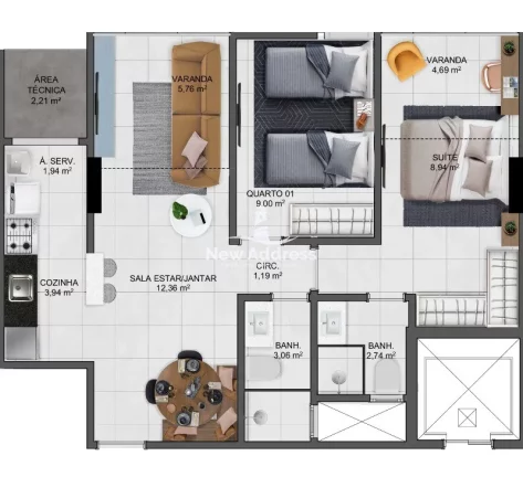 Imagem Apartamento 2 Quartos na quadra do mar da Praia de Itaparica - Vila Velha/ES