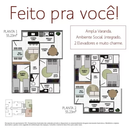 Imagem APARTAMENTO COM 2 QUARTOS E 1 SUÍTE NO ARIBIRI