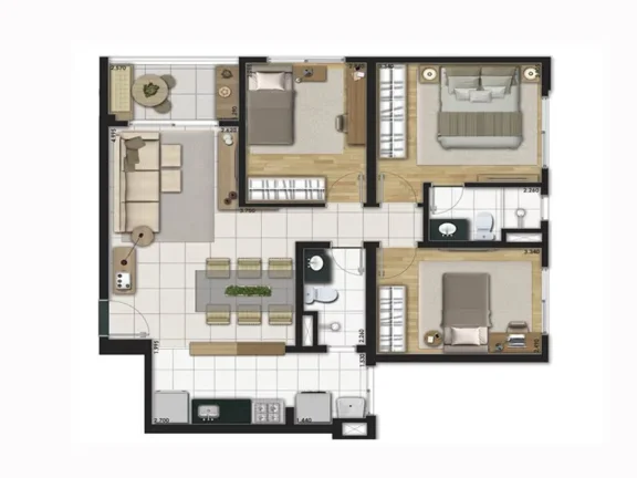 Imagem Apartamento com 3 dormitórios (1 suíte) e 1 vaga a venda no Jardim Vila Formosa, São Paulo