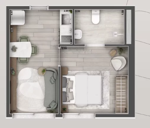 Imagem Apartamento à venda em São Paulo-SP, Pinheiros: 1 quarto, 1 banheiro, 21,00 m² - Condomínio Verah Jardins Design Studios!