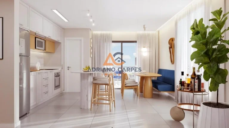 Imagem Apartamento com 3 dormitórios na praia de Gravatá em Navegantes com churrasqueira, vista panorâmica com área de lazer a apenas 450 metros da Pedra da Miraguaia!