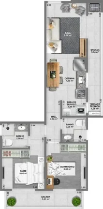 Imagem APARTAMENTO COM 63.56 m² - GUILHERMINA - PRAIA GRANDE SP