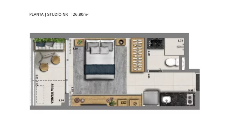 Imagem Apartamento Studio à venda em condomínio na Vila Mariana, com 26,03m² de área!