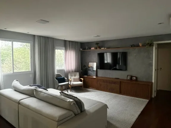 Imagem Apartamento com 3 suítes com marcenaria impecável, piso de madeira, ar condicionado e varanda gour...