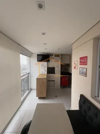 Imagem Apartamento com 60m², dispõe de 2 dormitórios, sala para dois ambientes, varanda gourmet com chur...