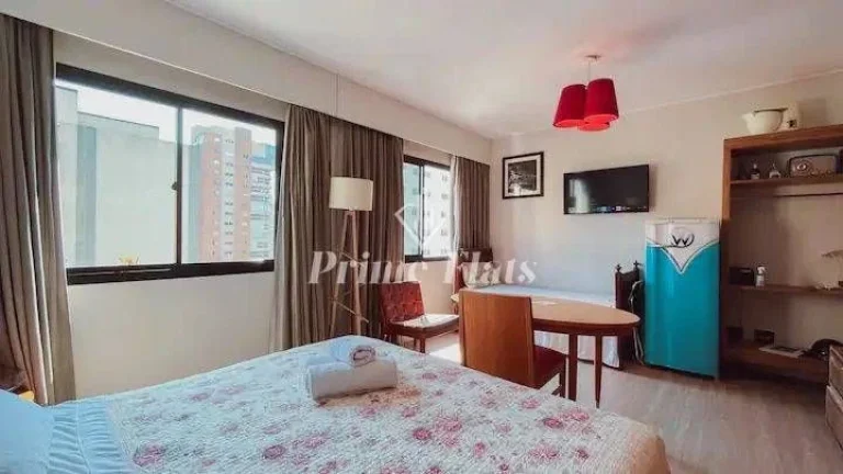 Imagem Flat disponível para venda no Slaviero Essential São Paulo Moema, com 26m², 1 dormitório e 1 vaga de garagem