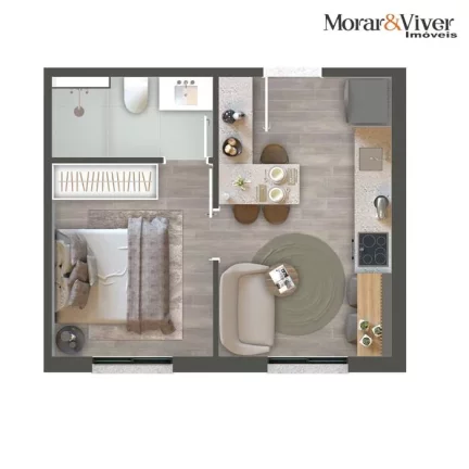 Imagem Apartamento para Venda em Curitiba, Centro, 1 dormitório, 1 banheiro