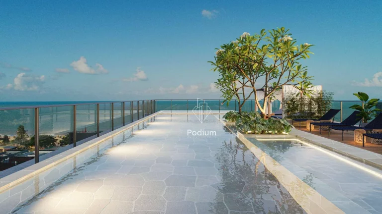 Imagem Flats com excelente área de lazer na cobertura com vista para o mar e a 160m da praia de Cabo Branco - FL0322