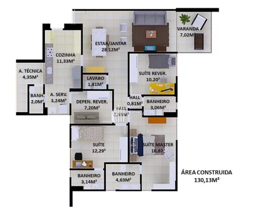 Imagem Apartamento em edificil alto padrão (pronto para morar), 4 dormitórios à venda por R$ 2.500.000,00 - Edifício GIVERNY - Jóquei - Teresina/PI