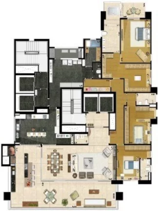 Imagem Apartamento de luxo no Edifício Josephine Baker, Jardim Anália Franco, São Paulo-SP: 5 quartos, 4 suítes, 5 banheiros, 6 vagas de garagem, 326m² de área.