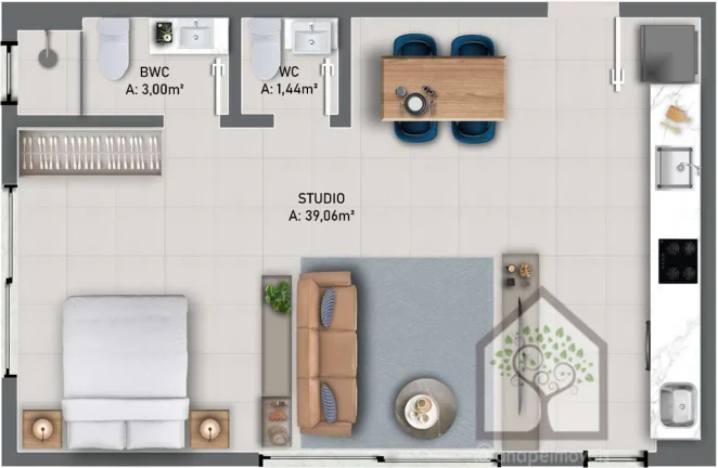 Foto do imóvel: Studio com excelente localização no Centro de Florianópolis