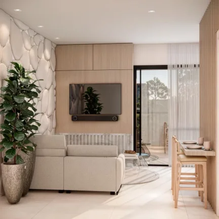 Imagem LANÇAMENTO Residencial Arcanjo Miguel - studio com 1 Dormitório e Sacada com Churrasqueira