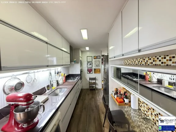 Imagem APARTAMENTO ALTO PADRÃO COM VISTA MAR EM PATAMARES  155M², 3 VAGAS, FINAMENTE DECORADO
