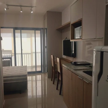 Imagem Apartamento Mobiliado Paraíso - 25M², 1 Dorm, Varanda Envidraçada.