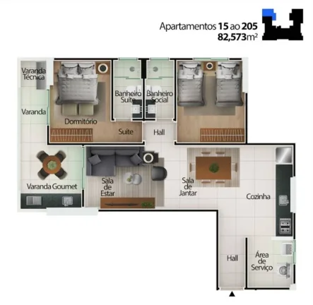 Imagem APARTAMENTO COM 82.57 m² - CENTRO - MONGAGUA SP