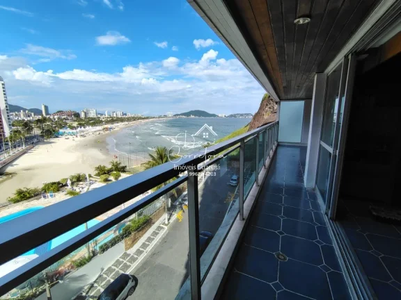 Imagem Apartamento com vista para o mar e lazer, 3 quartos com suíte e 2 vagas na Pitangueiras, Guarujá-SP - 165m² de área.