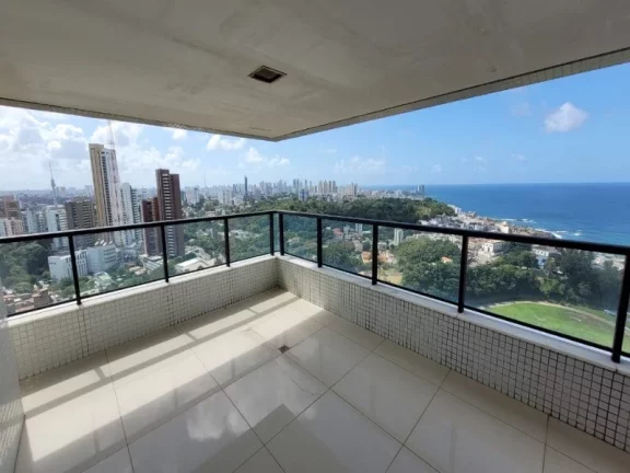 Imagem MANSÃO MONT SAINT MICHEL - 4 SUITES COM 275,09m² PRIVATIVOS - 04 VAGAS - VISTA MAR - ANDAR ALTO - NO PONTO MAIS NOBRE DE ONDINA por R$ 3.100.000,00