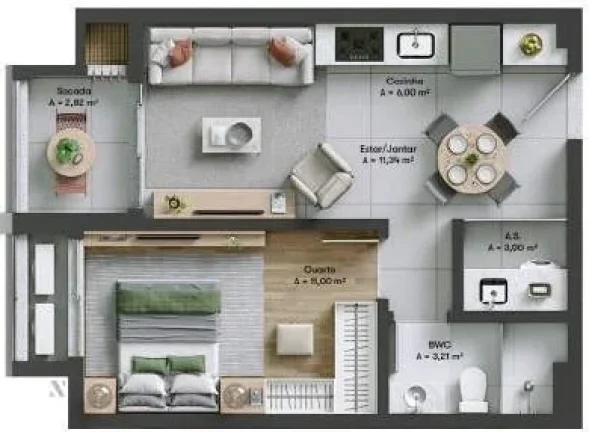 Imagem Apartamento 3 Dormitórios para venda em Biguaçu - SC