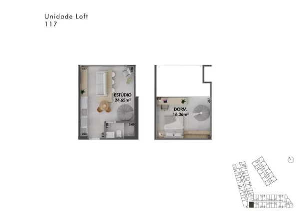 Imagem Loft para Venda em Florianópolis / SC no bairro Cachoeira do Bom Jesus