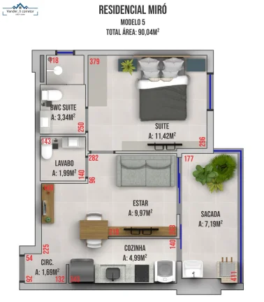 Imagem APARTAMENTO COM 1 DORMIT. P/ VENDA NO RESID. MIRô, CENTRO DE FOZ DO IGUAÇU -PR