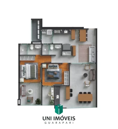Imagem Lançamento na Praia do morro, unidades de 2 a 3 quartos, sendo 1 ou 3 suítes e até 2 vagas de garagem.