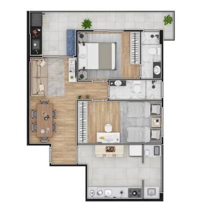 Imagem APARTAMENTO COM 65.45 m² - OCIAN - PRAIA GRANDE SP