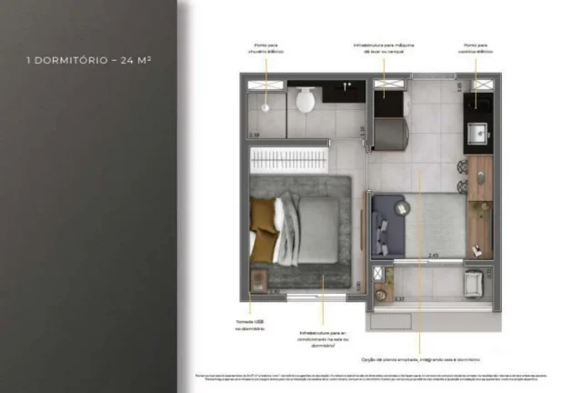 Imagem Studio de alto padrão com 1 dormitório separado ao lado do metrô Faria Lima