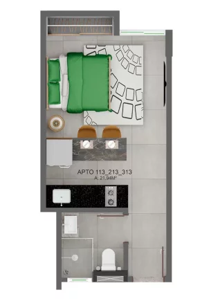 Imagem Studio com 1 dormitório à venda, 22 m² por R$ 251.249,60 - Intermares - Cabedelo/PB