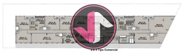 Imagem Centro Comerial Valentina em frente ao Parque das Águas Salas Comerciais 36,58m² a 114,44m² 06 Pa...