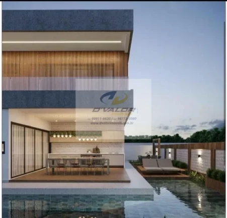 Imagem Vendo excelente casa em condomínio de alto padrão, com 4 suítes todas com closet, sala p/ 3 ambientes, 4 vagas