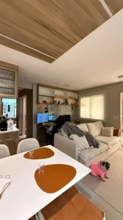 Imagem Apartamento com 87 m² de área útil, composto por 2 dormitórios, sendo 2 suítes, sala com ar-con...