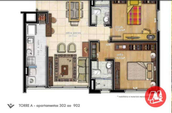 Imagem No Passo da Areia, 2 suites, 2 vagas e infraestrutura.