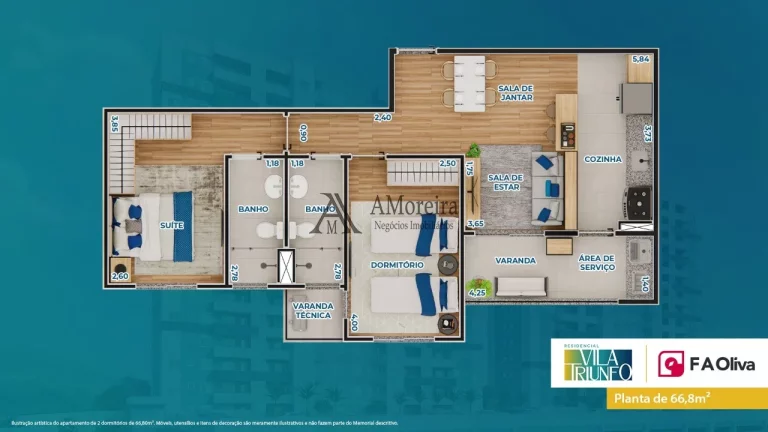 Imagem Imperdível Apartamento à Venda no Centro de Itupeva-SP! 2 Quartos, 1 Suíte, 2 Salas, 2 Banheiros, 1 Vaga, 66m².