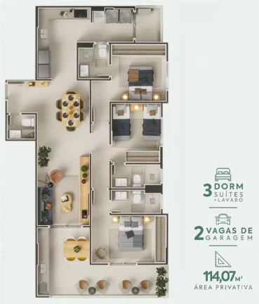 Imagem APARTAMENTO COM 114.07 m² - CENTRO - ITANHAÉM SP
