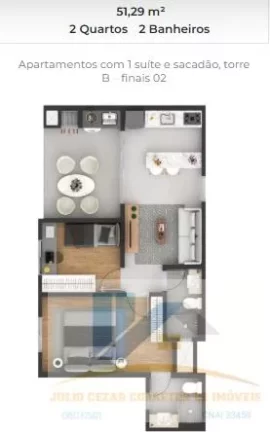 Imagem Apartamento para Venda em Pinhais, Centro, 2 dormitórios, 1 banheiro, 1 vaga