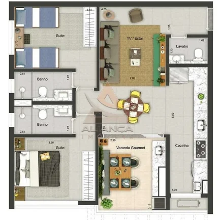 Imagem Apartamento - Ribeirão Preto - Jardim Olhos D'água