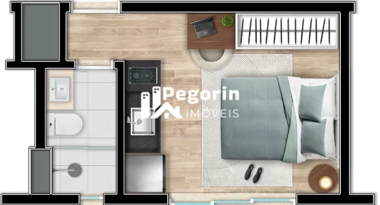 Imagem Studio à venda em Curitiba, Centro, com 1 quarto, 26,00m²