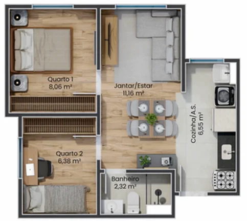 Imagem APARTAMENTO RESIDENCIAL em Hortolândia - SP, Jardim Santa Esmeralda