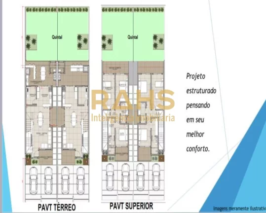 Imagem Sobrado Geminado na praia de Itapoá com 165m² a 70m do mar. Na parte térrea sala de estar, copa, ...