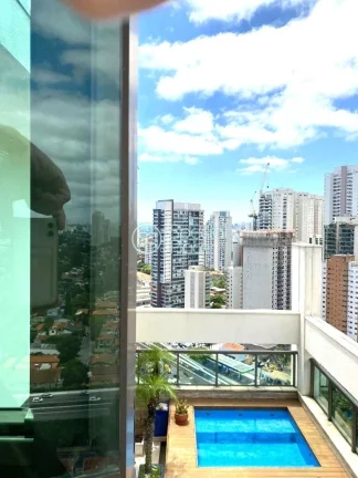 Imagem Excelente cobertura com 240m² no Brooklin A piscina e área gourmet ficam no primeiro pavimento o q...
