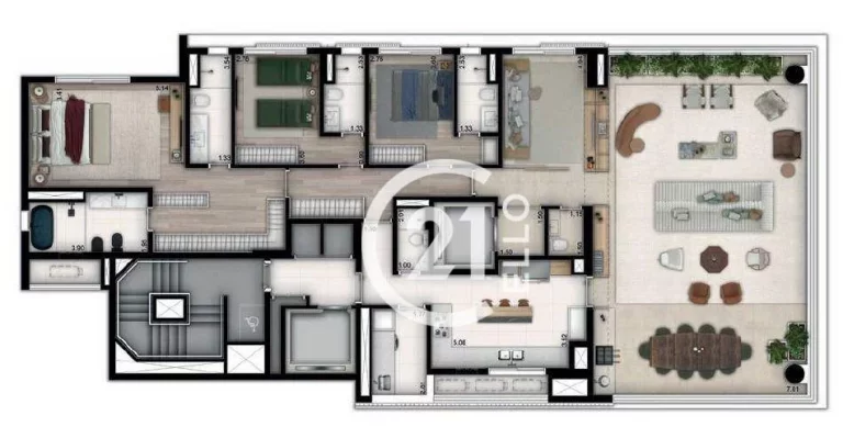 Imagem Moema espetacular - 4 suítes - 238m²