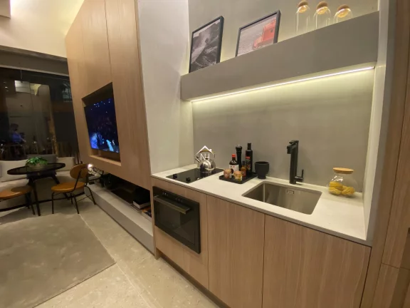 Imagem Studio de 24m com dormitório e terraço, coworking, deck molhado, solarium, espaço gourmet, fitness, sauna, lavanderia, piscina, lounge externo