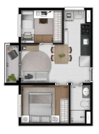 Imagem Apartamento com 1 quarto 26m2, à venda em São Paulo, Vila Olímpia